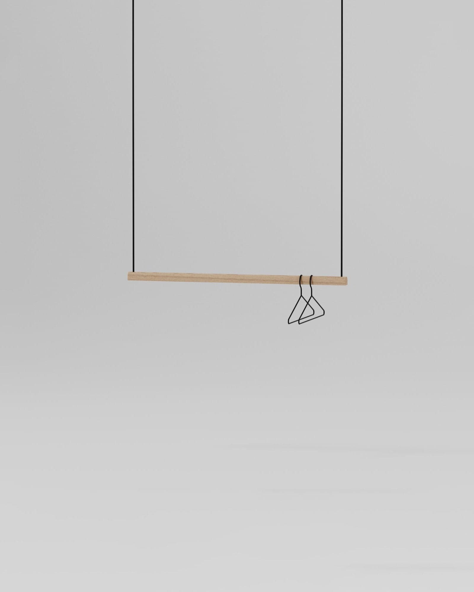 Portant de plafond en bois huilé